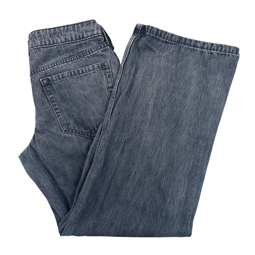 Hollister Low-Rise Baggy Jeans Womens 2/26S Washed Black Wide Leg Grunge Y2K VTG